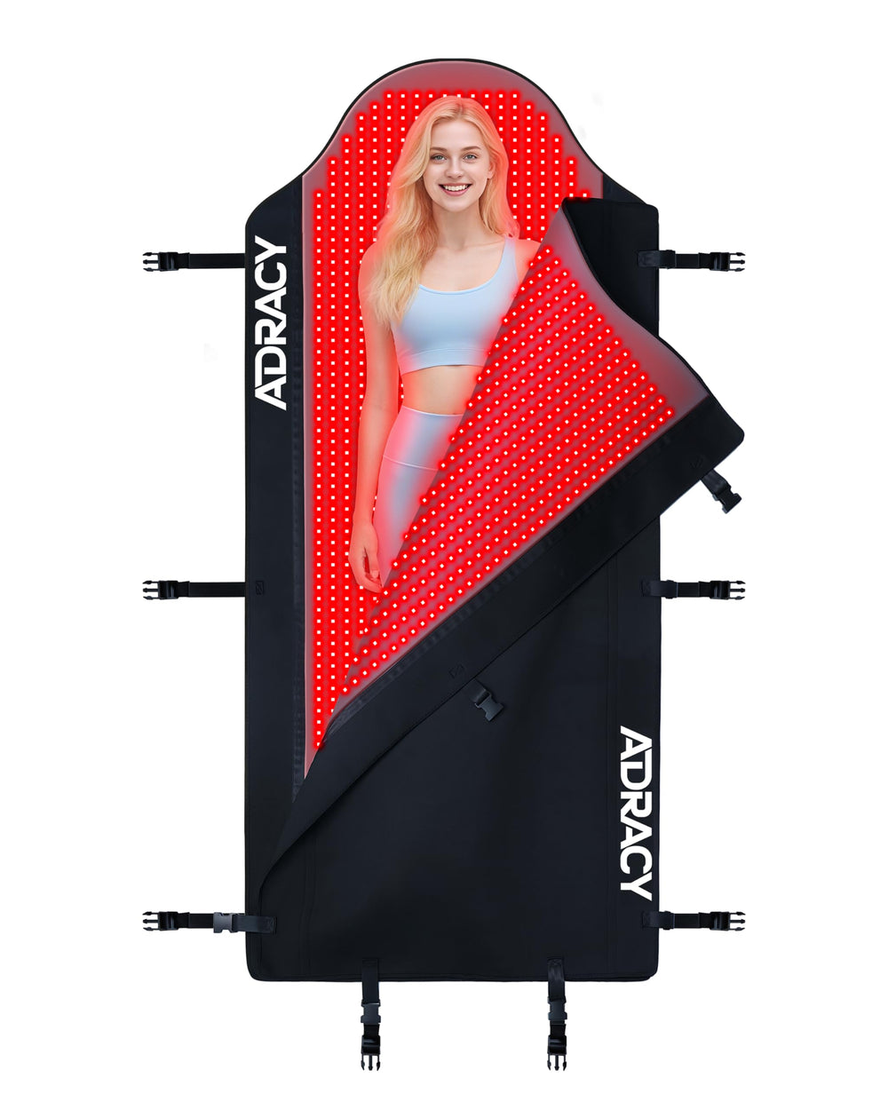 Adracy full-body red light therapy mat shows wide coverage for at-home sessions.