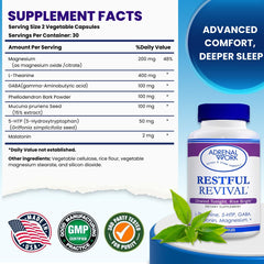 Adrenalwork L-Theanine 400mg capsules close-up highlighting a soothing mood support.