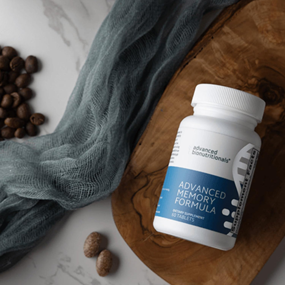 Bottle pour shot of Advanced Memory Formula for easy on-the-go use.