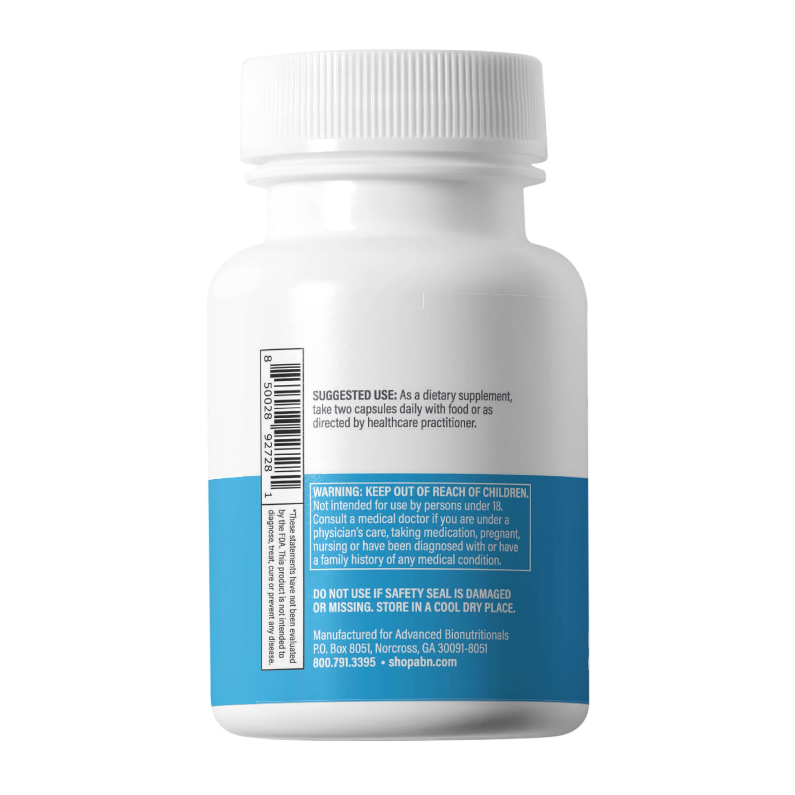 Advanced Bionutritionals mitochondrial formula ingredients panel highlighting Niacinamide and Quercetin