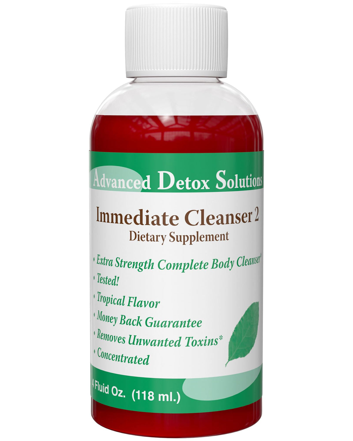 Advanced Detox Solutions Immediate Cleanser 2 bottle front for a rapid cleanse