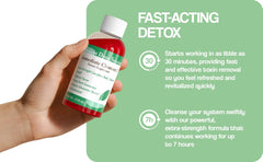 Advanced Detox Solutions Immediate Cleanser 2 pouring shot showing quick-use moment