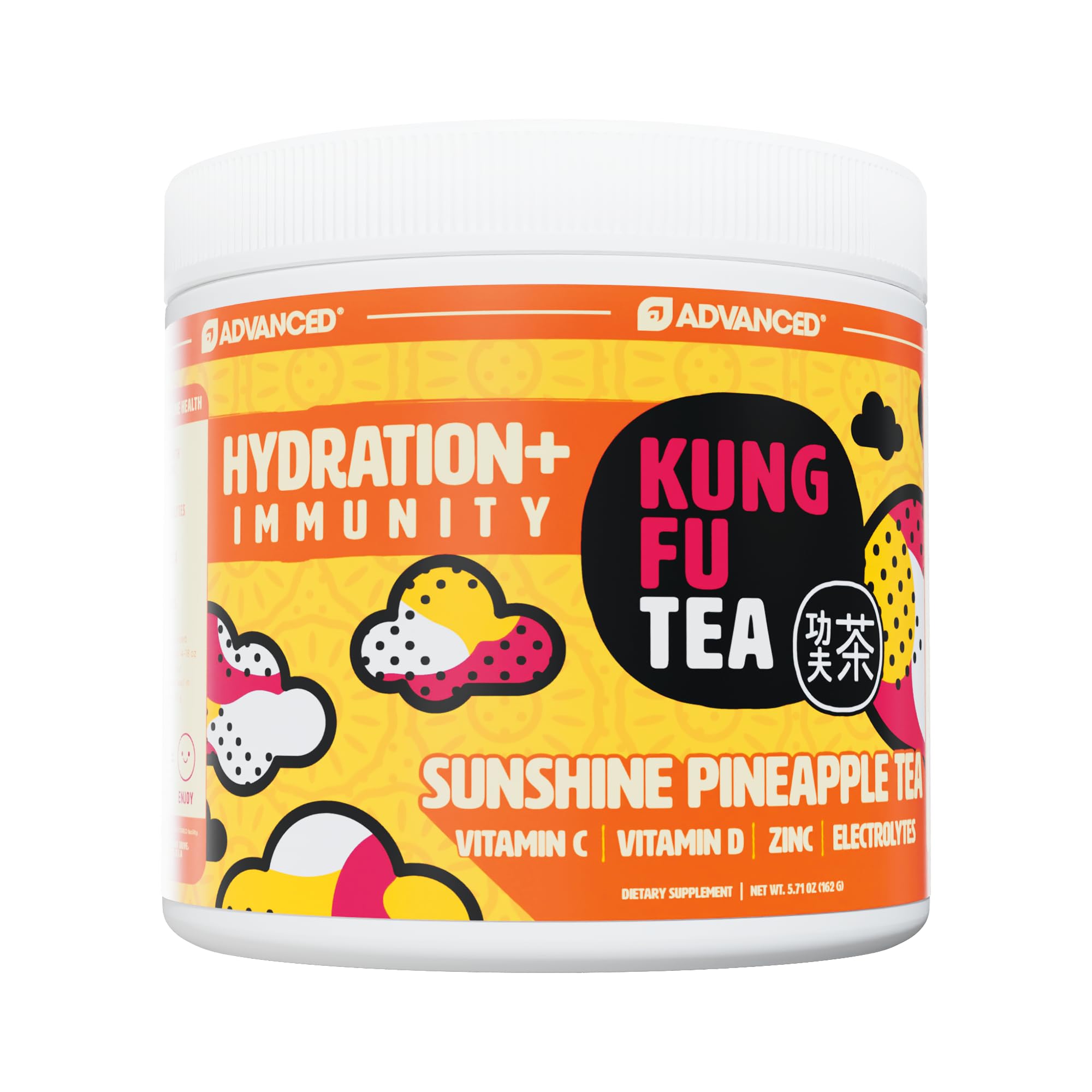 Advanced Kung Fu Tea hydration powder scoop shown for quick, zero-sugar mixing