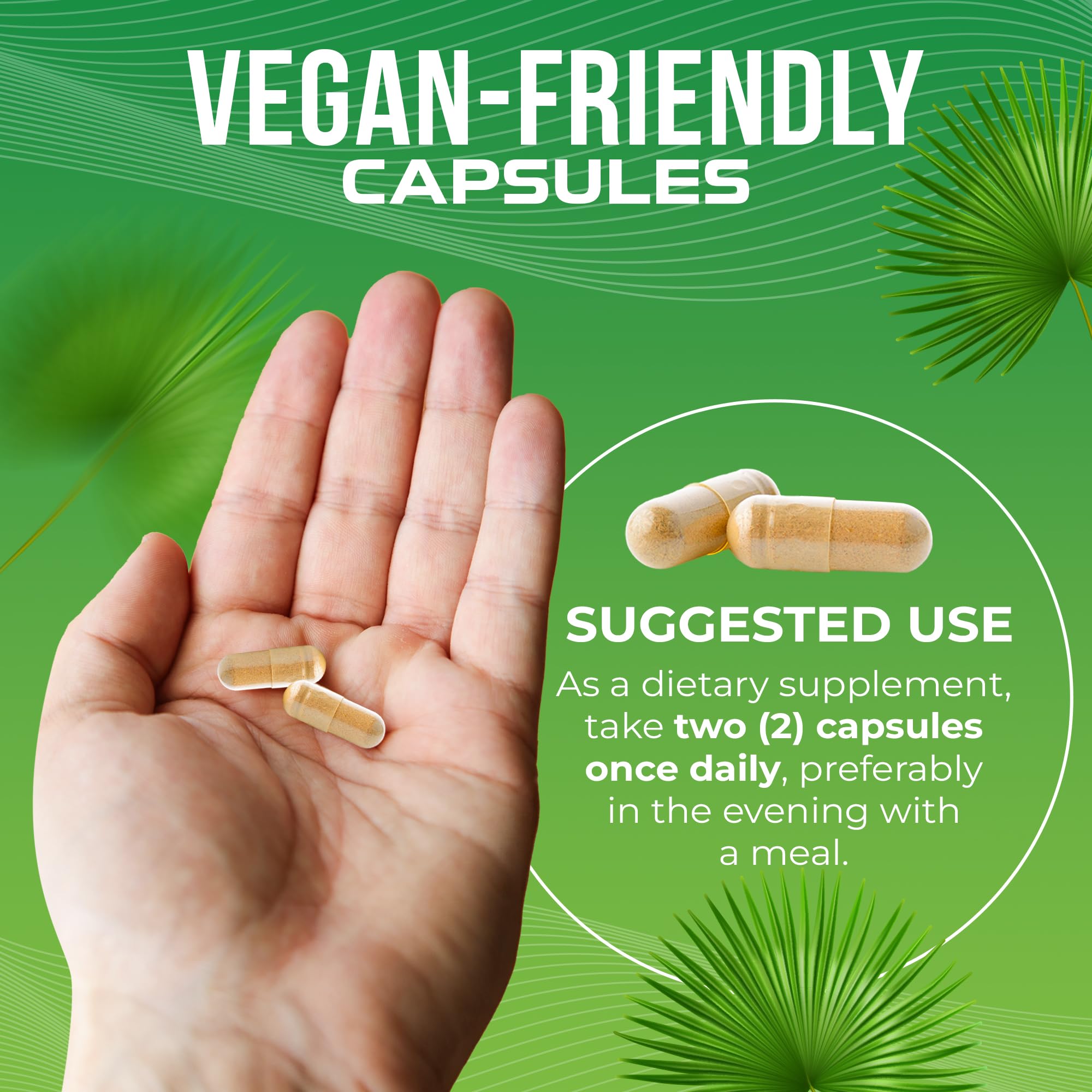 Advanced Nutrition Labs Saw Palmetto bottle with label communicates quality control.