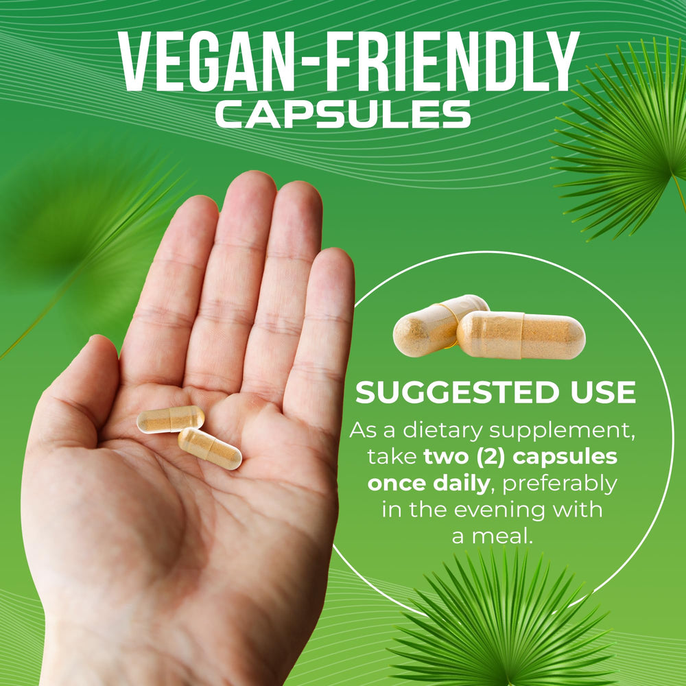 Advanced Nutrition Labs Saw Palmetto bottle with label communicates quality control.