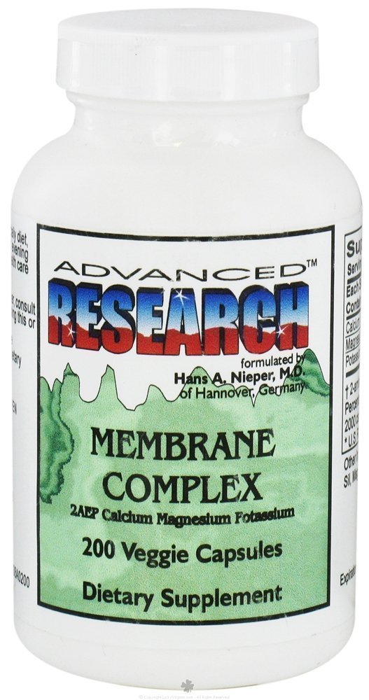 ADVANCED RESEARCH Membrane Complex bottle with 200 veggie capsules supporting daily mineral intake.