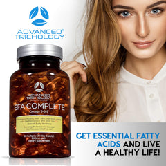 Advanced Trichology EFA Complete flax oil ingredient emphasizing plant-based omega sources
