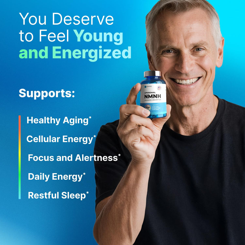 AdvantageNutra NMNH label highlights NAD+ support and potential skin benefits