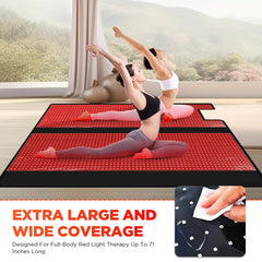 Close look at ADVARAYS pad showing large 71x31 inch layout for broad coverage.