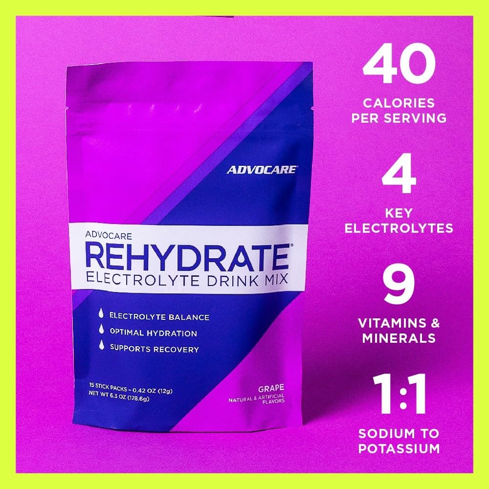 AdvoCare Rehydrate amino acids aid in post-workout recovery.