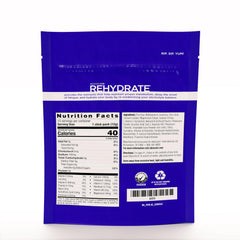 Close-up of AdvoCare Rehydrate bottle highlighting electrolytes and ingredients.