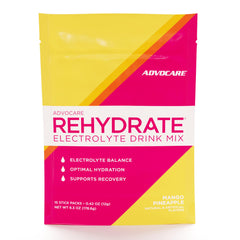 AdvoCare Rehydrate stick pack for on-the-go hydration during workouts.