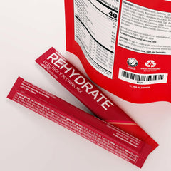 AdvoCare Rehydrate tub front label showing electrolytes and ingredients