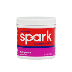 AdvoCare Spark fruit punch tub ready to mix for quick focus and energy.