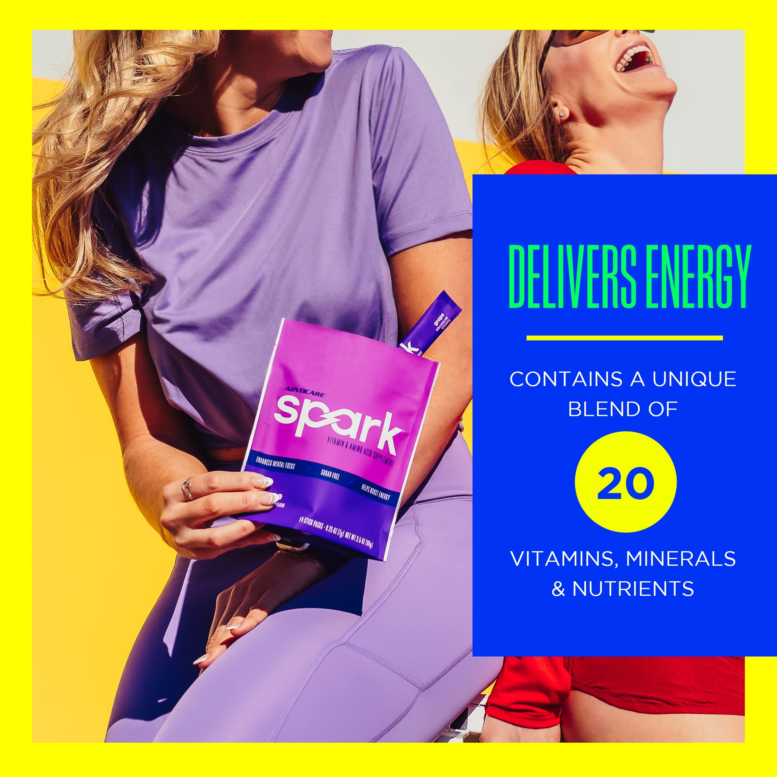 AdvoCare Spark grape ready glass, sipping during study or workouts.