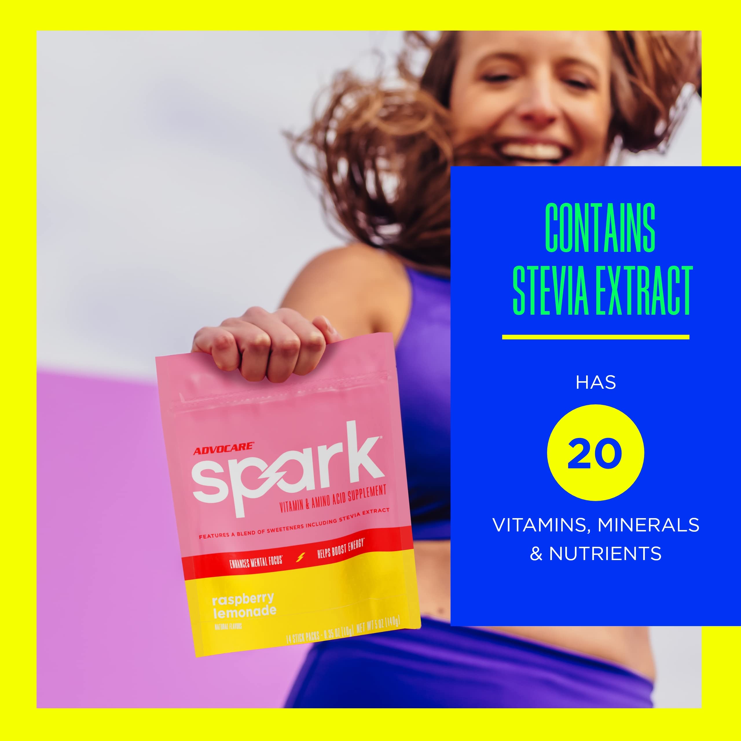 AdvoCare Spark powder dissolving in water for quick energy.