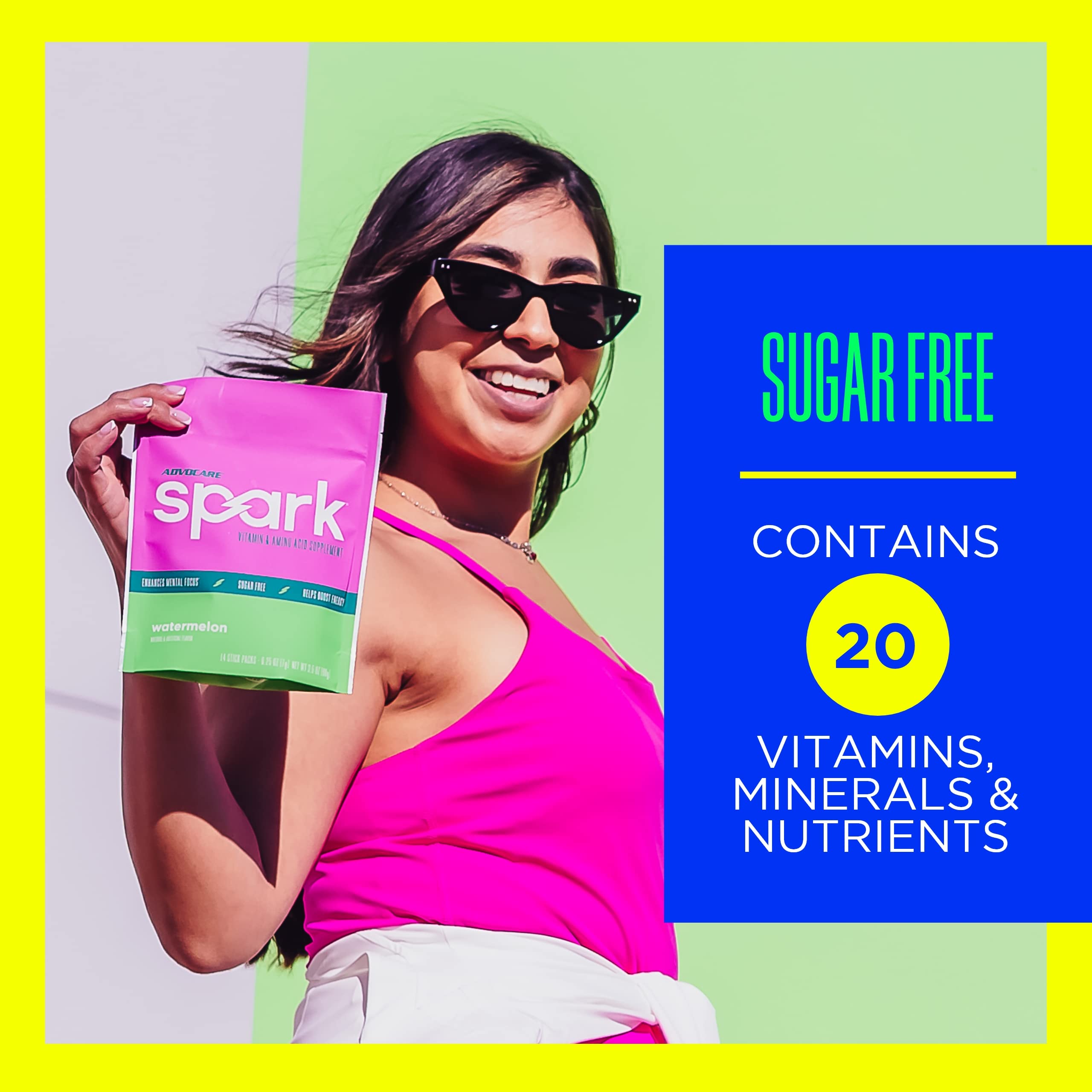 AdvoCare Spark watermelon sticks dissolving in water deliver quick, smooth energy