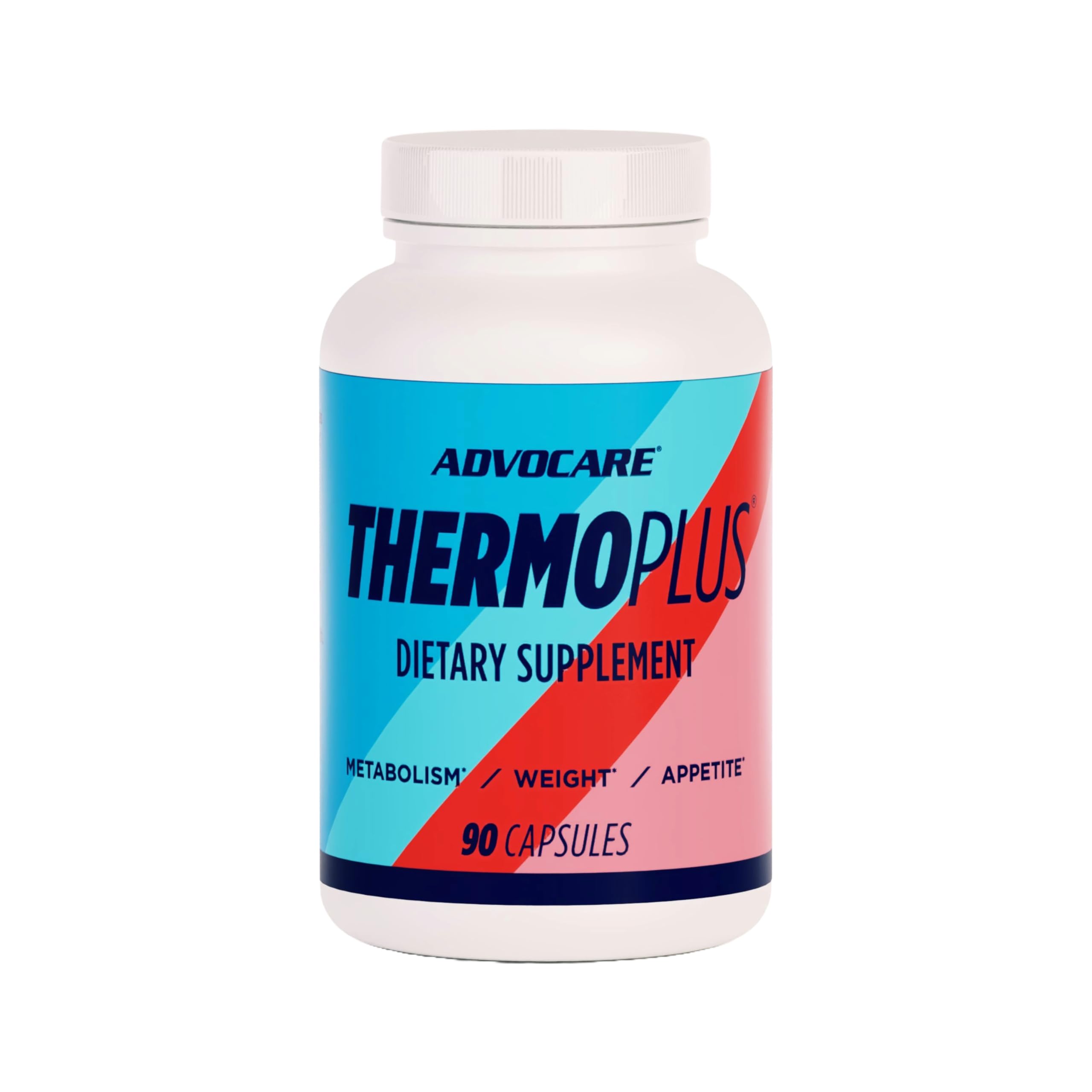 AdvoCare ThermoPlus bottle with capsules signaling metabolism support.