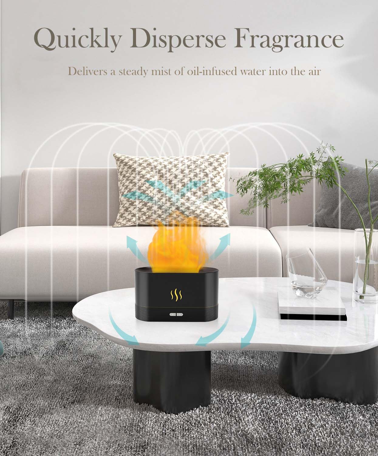 Aegci diffuser demonstrates diffused aroma and humidity for comfortable spaces.