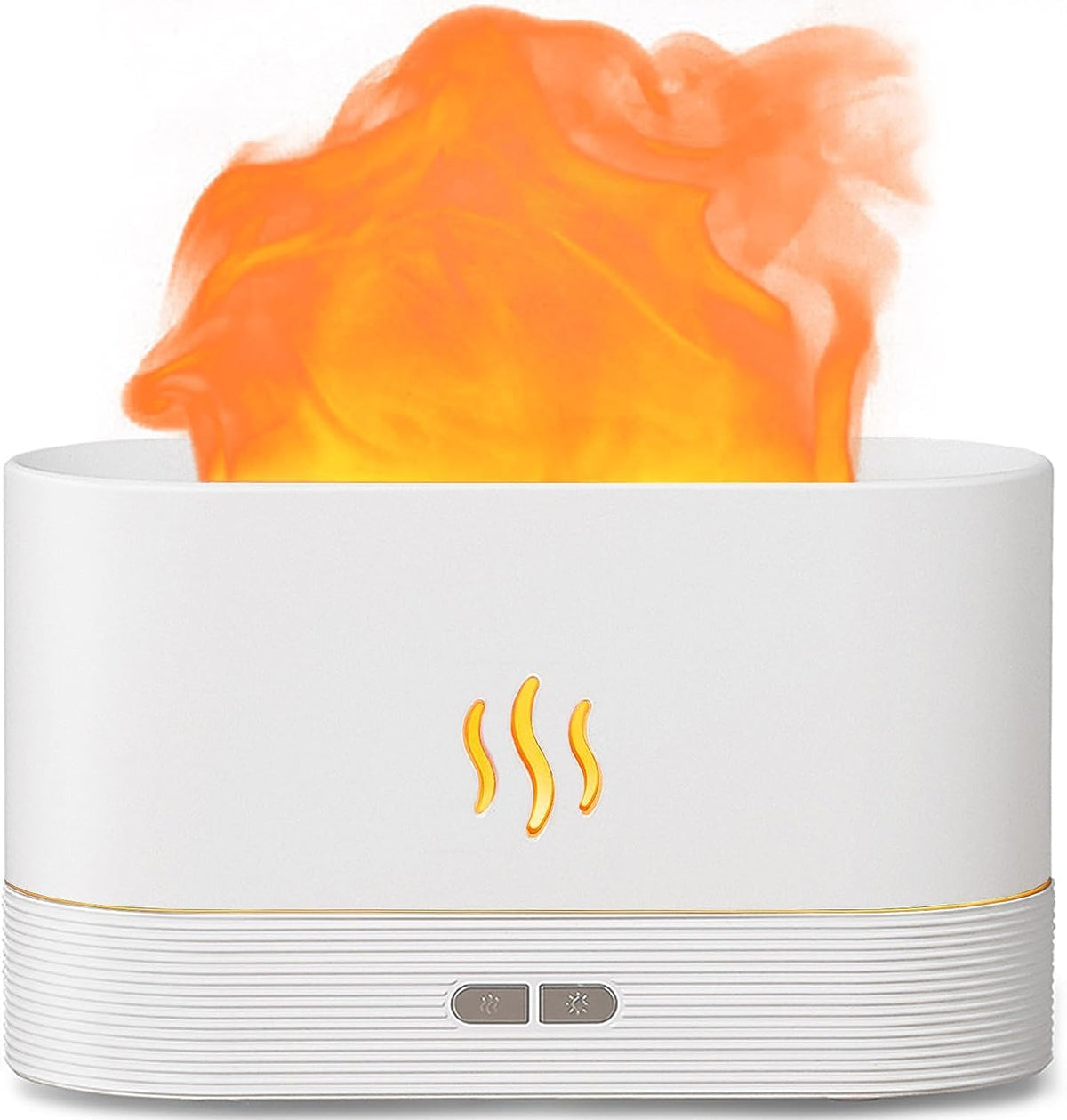The Aegci diffuser with flame light adds cozy ambiance for aromatherapy.