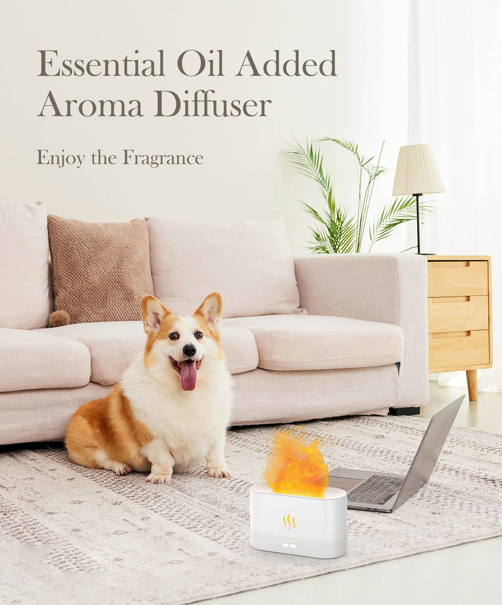 Aegci Flame Air Diffuser essential oil in-use demonstrates aroma diffusion.