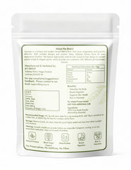 Close-up of AEJESOP Karela powder label with bitter melon details.