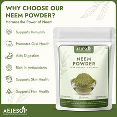 AEJESOP Neem Powder scoop demonstrates convenient daily use.
