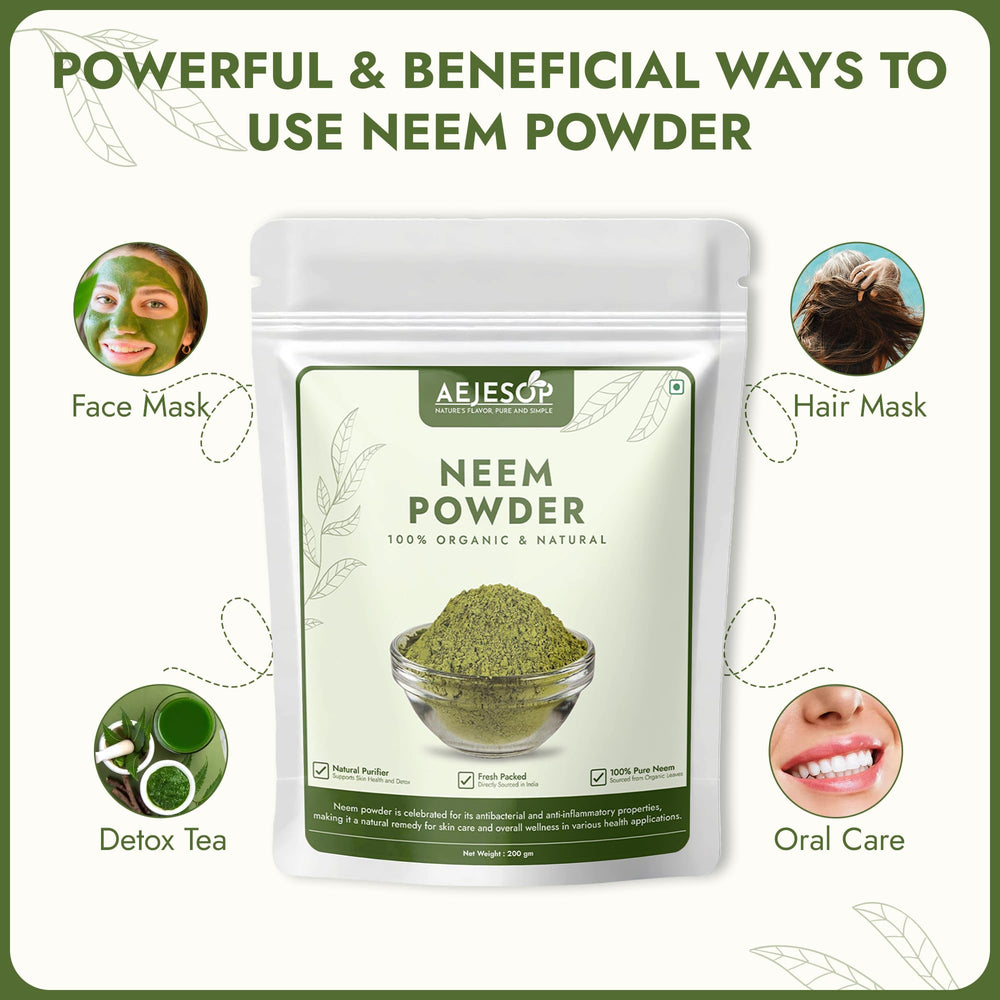 AEJESOP Neem Powder for hair care supports scalp nourishment.