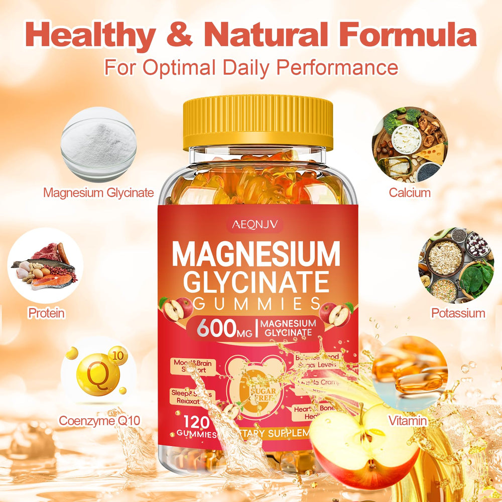 AEQNJV sugar-free vegan gummies with apple flavor for daily wellness.