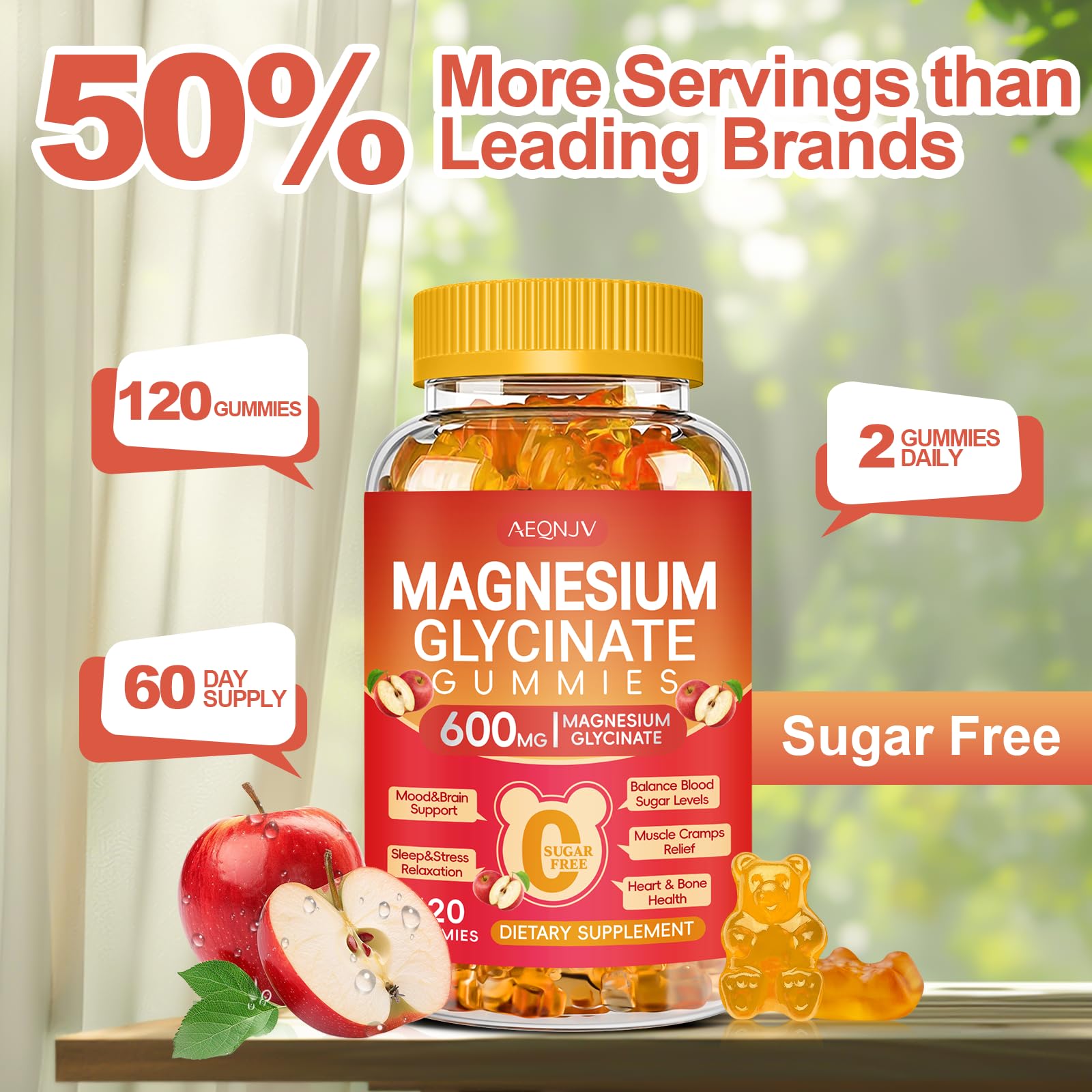 AEQNJV key ingredients: magnesium glycinate, vitamin D, B6, CoQ10 and potassium.