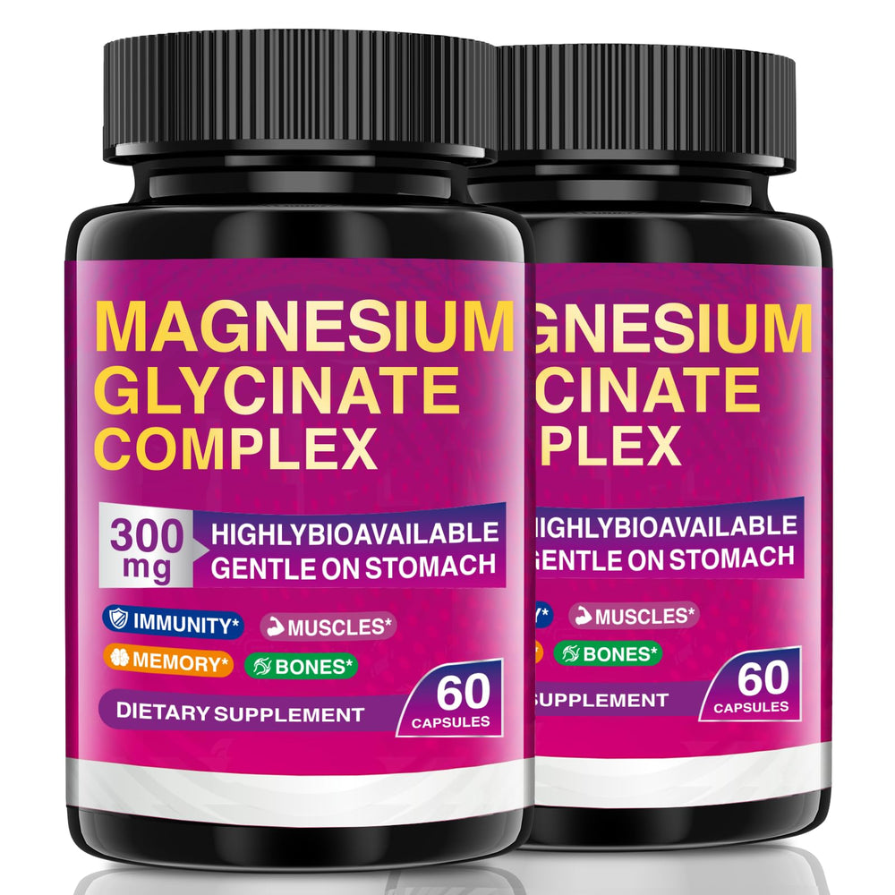 AEQNJV magnesium glycinate bottle with capsules for easy daily absorption.
