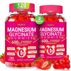 AEQNJV Magnesium Glycinate Gummies jar for nightly relaxation.