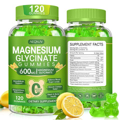 AEQNJV Magnesium Glycinate Gummies lemon bottle for a tasty nightly calm and sleep support