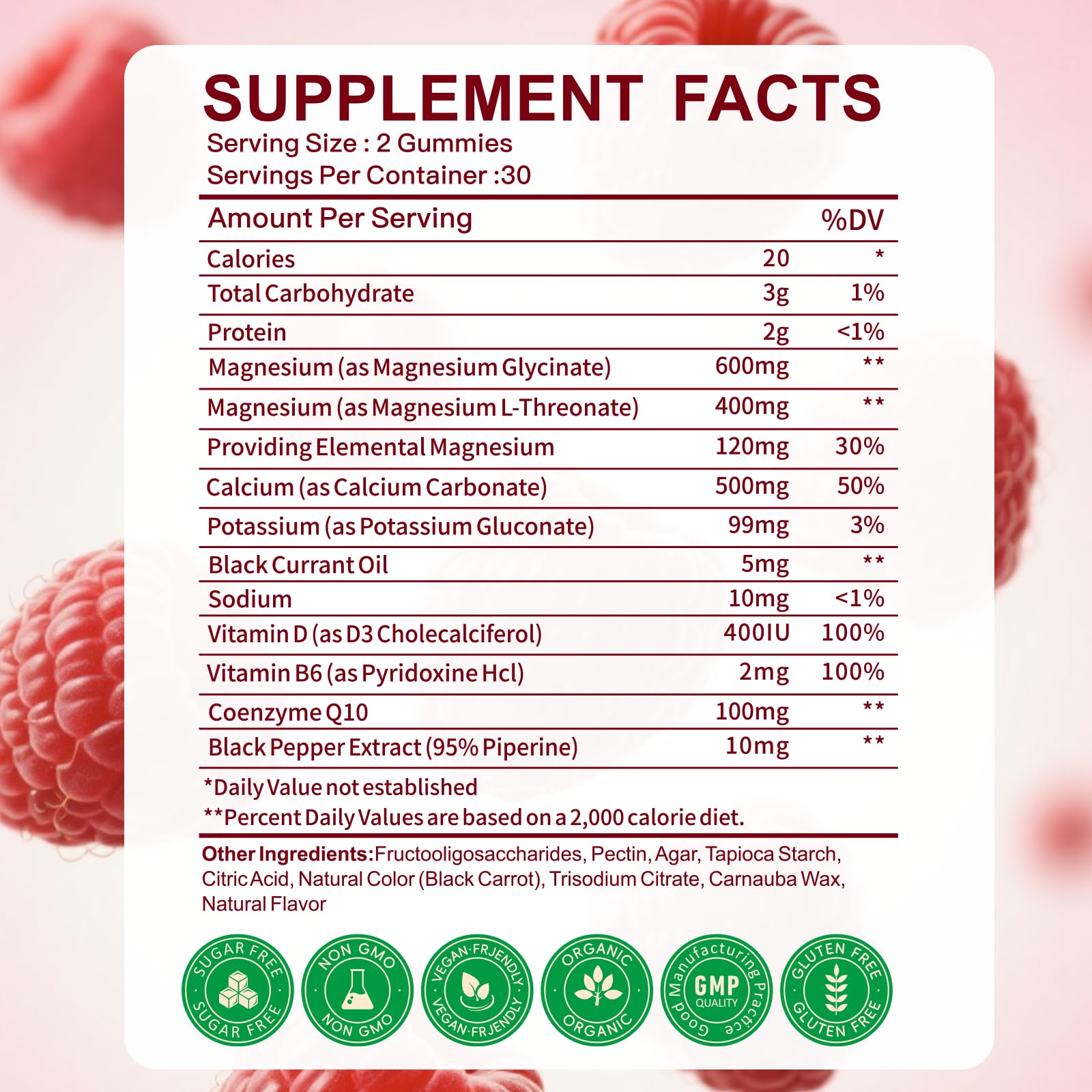 AEQNJV magnesium gummies close-up showcases raspberry flavor for daily wellness.