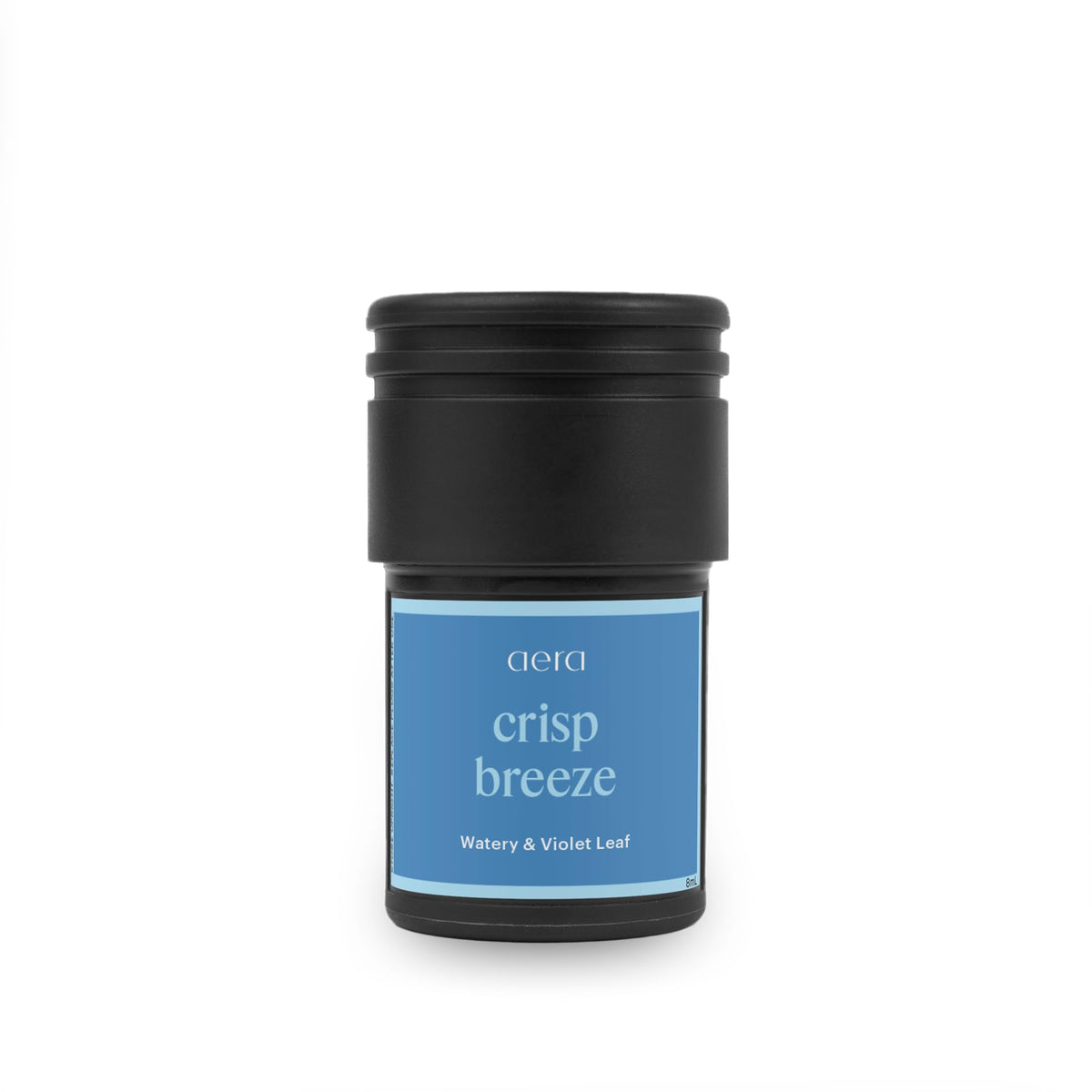 Aera Go Crisp Breeze bottle front for premium car scent refill.