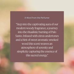 Aera Mini Palo Santo aroma image highlighting Palo Santo notes