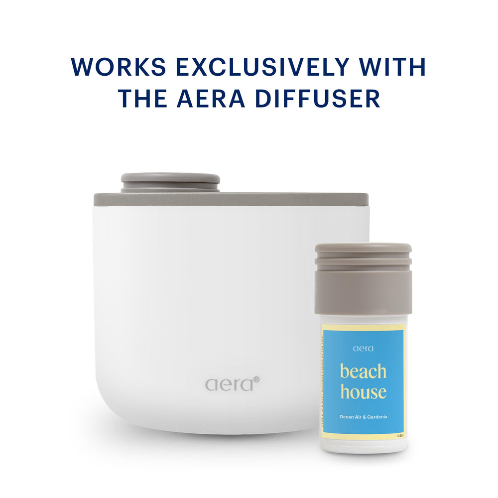 Aera Mini Beach House refill capsule image suggesting long-lasting fragrance for two months