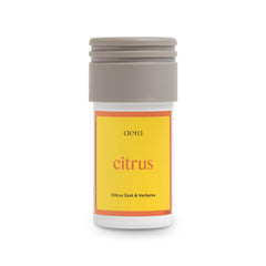 Aera Mini Citrus bottle cap close-up demonstrates premium oils for a clean aroma
