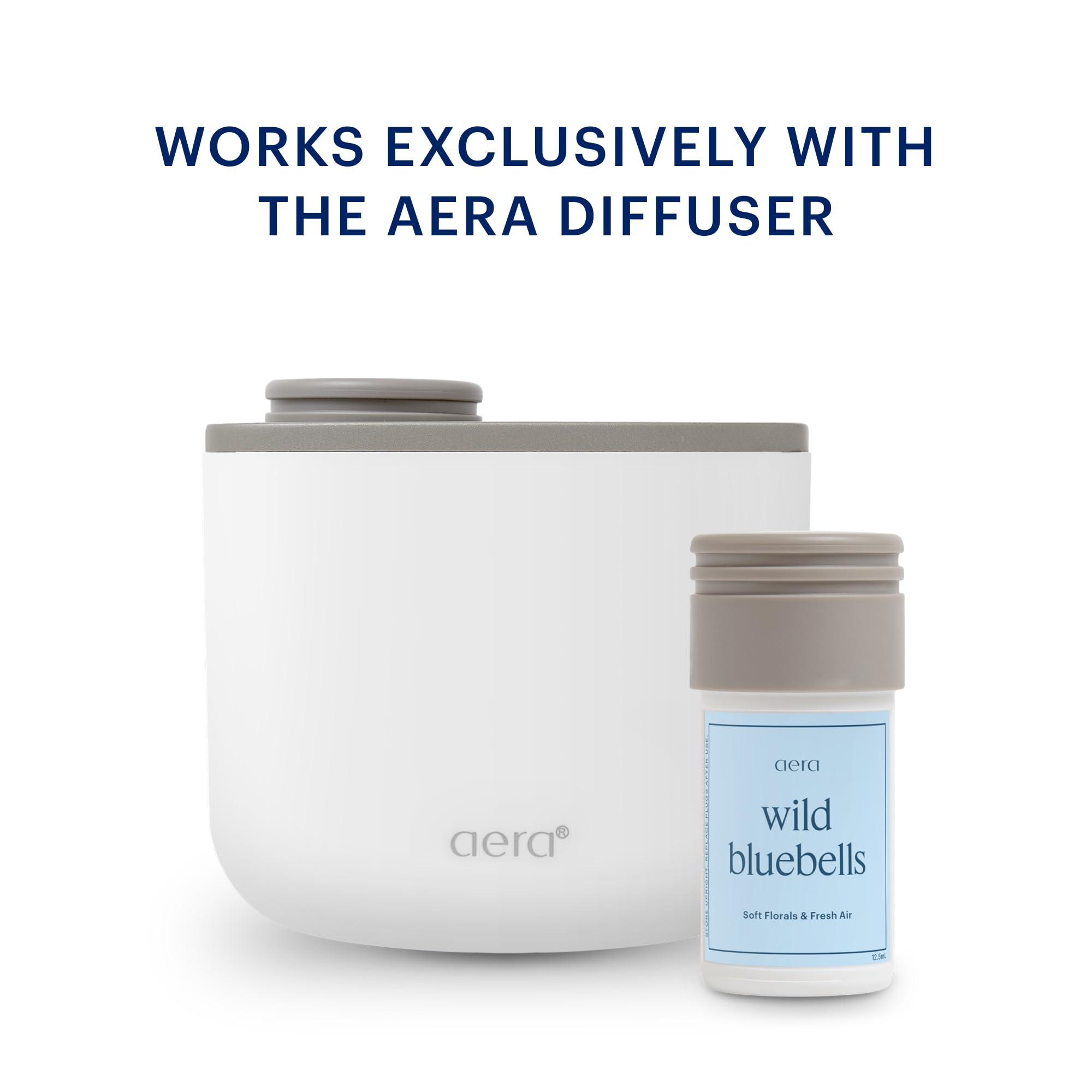 Aera Mini Wild Bluebells diffuser scene in a bright living room