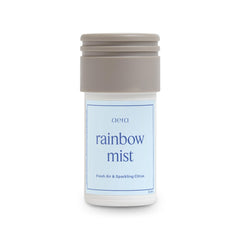 Aera Rainbow Mist bottle with cap releasing fresh citrus notes for a calming room scent.