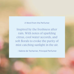 Aera Rainbow Mist label close-up highlighting diffuser compatibility in a modern home.