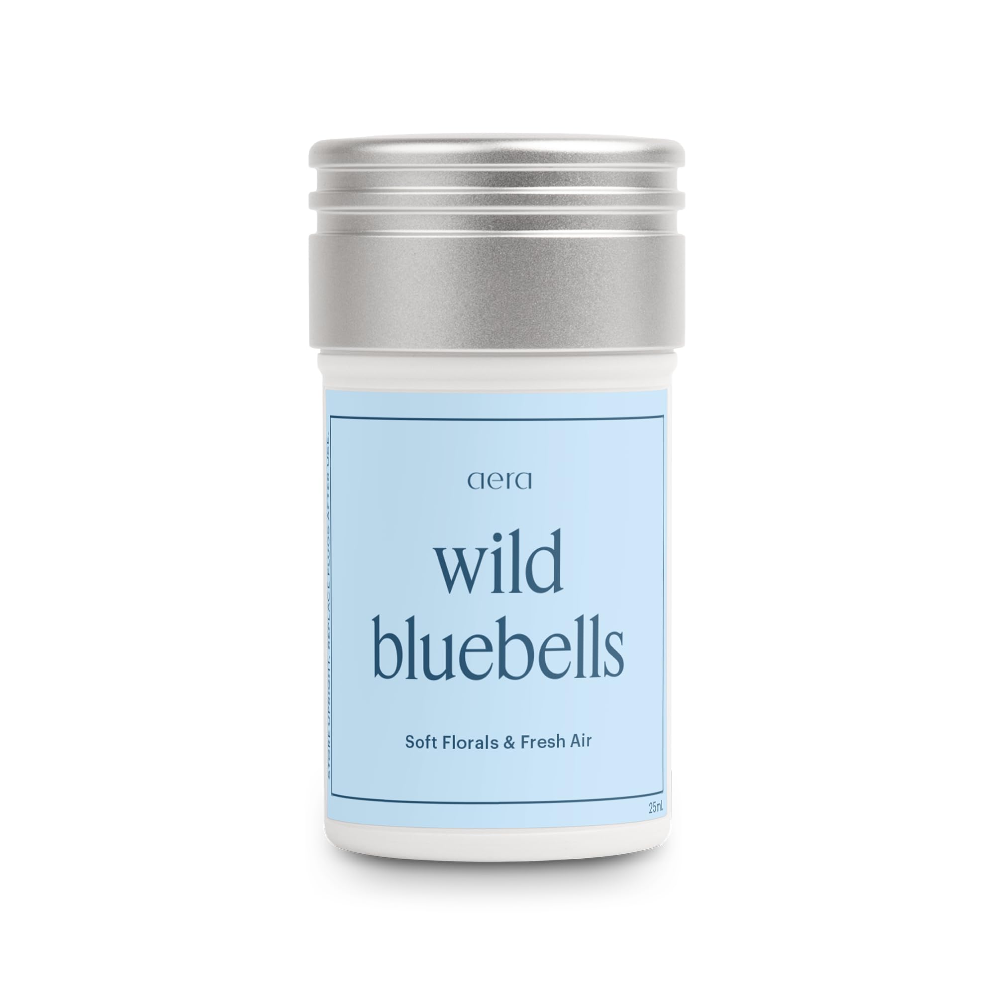 AERA Wild Bluebells bottle closeup showing soft florals for a calming space