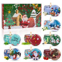 Aeraroma 8-pack Christmas candles in festive gift box for cozy holiday ambiance