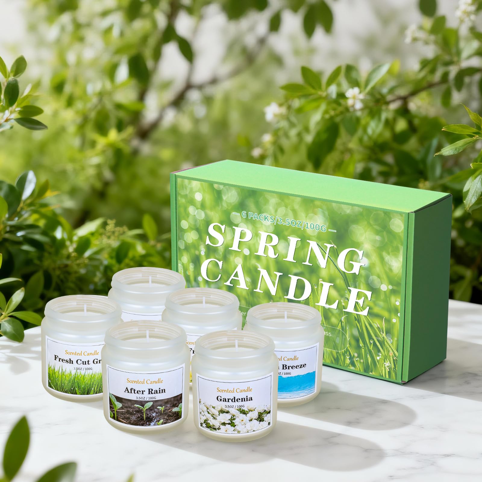 Aeraroma freesia candle complements spring decor with delicate fragrance.