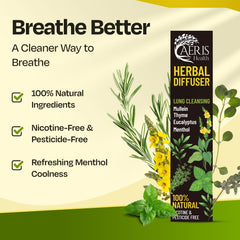 Aeris Health Mullein-Thyme-Eucalyptus blend close-up emphasizes natural aroma notes.