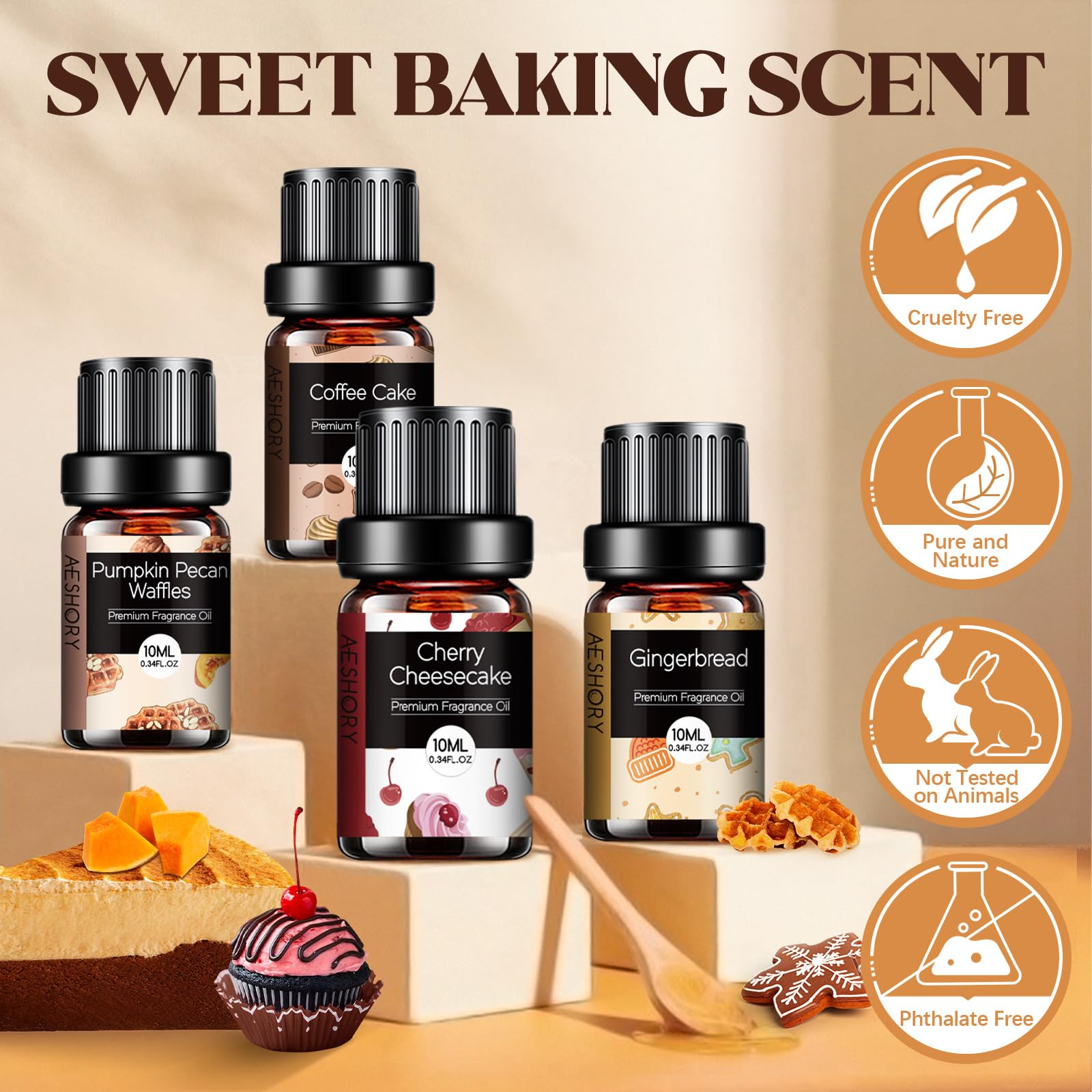 Aeshory Bakery Essential Oils Cherry Cheesecake bottle for diffusers and baths