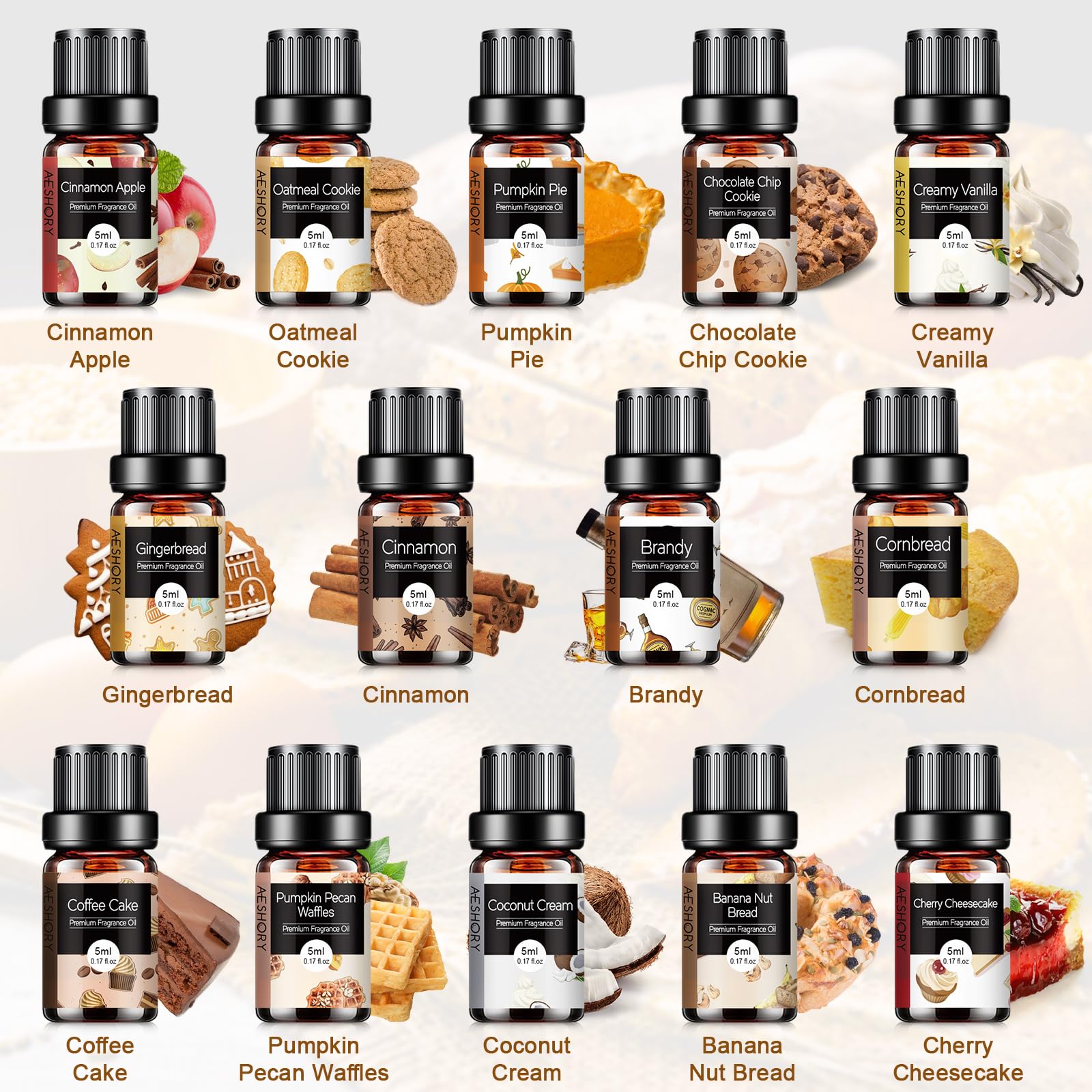 Aeshory Bakery Set Coffee Cake bottle ideal for diffusers and candles