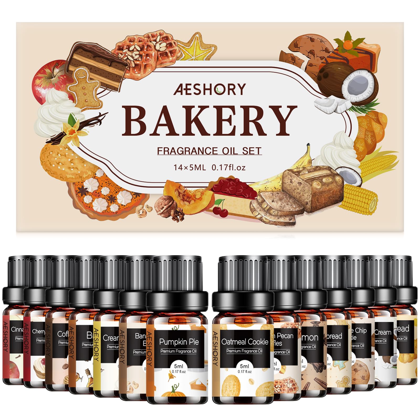 Aeshory Bakery Set Pumpkin Pie bottle for diffuser and cozy aroma