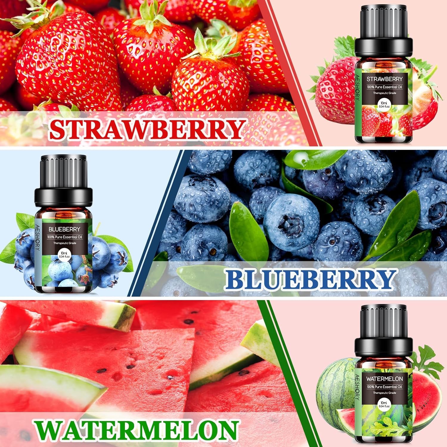 Aeshory cherry oil bottle pour — bright scent perfect for aromatherapy and bath products.