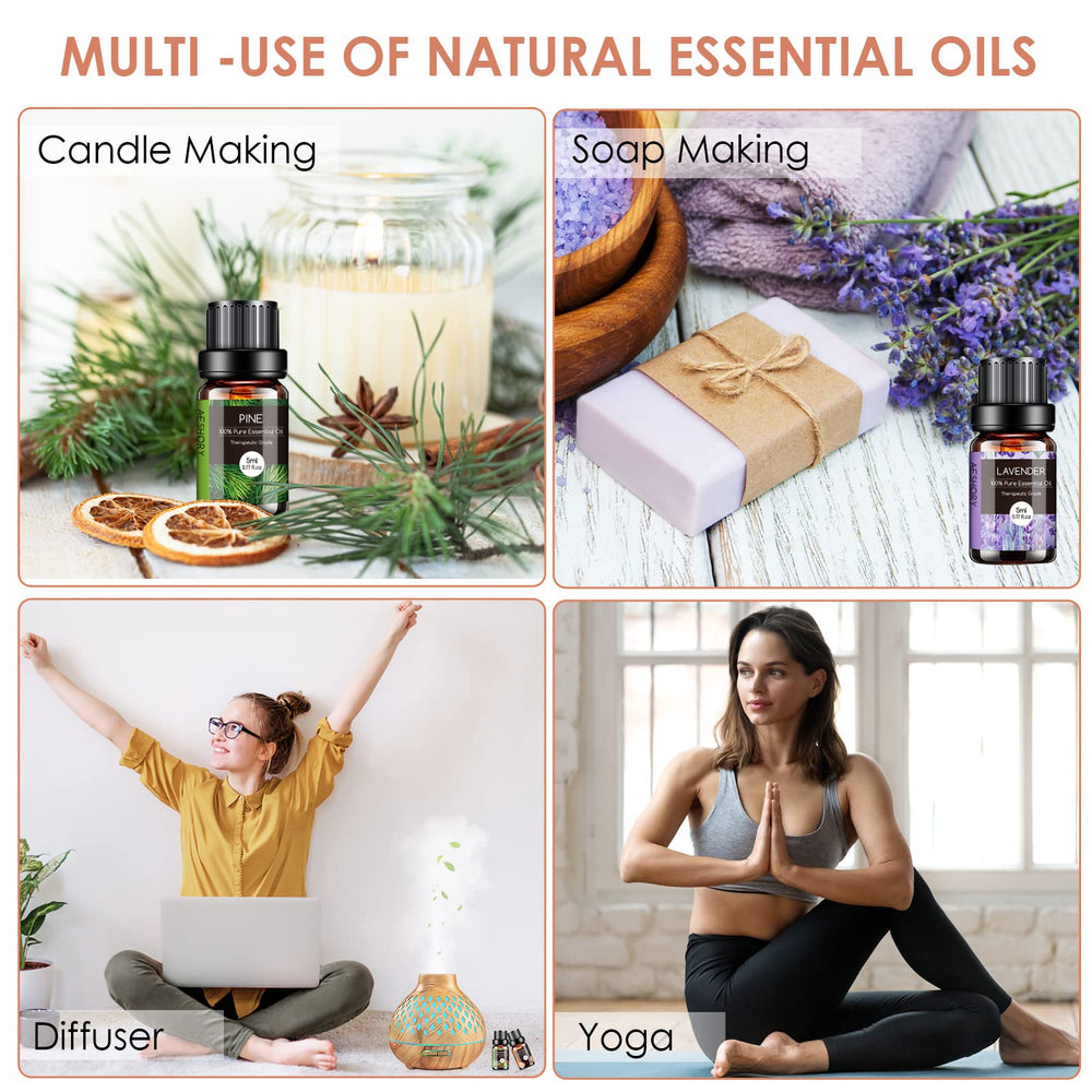 Aeshory essential oils set rosemary bottle suitable for focus and hair care.